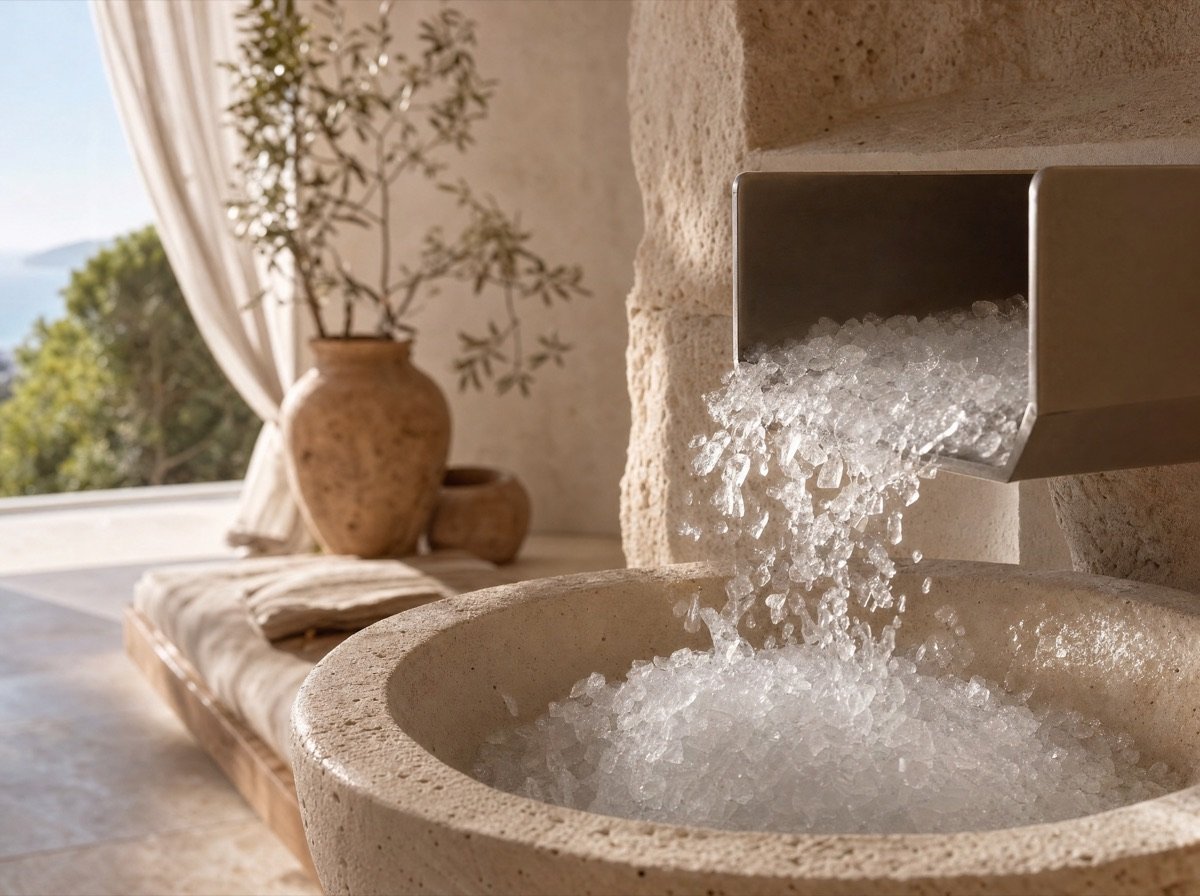 Ghiaccio in scaglie della fontana